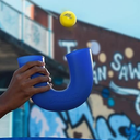 Jugloop Original Skill Game Toy with 2 Balls- Gifts for Kids and Adults Indoor & Outdoor Games, Ball Toys for Boys, Girls, & Teens - Gift Ideas, Fun Stuff, Develops Motor & Juggling Skills -Blue