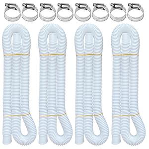 Pool Hoses for Above Ground Pools, 4 Pack 1.25 x 59 Inch Pool Filter Pump Hoses, Compatible with Intex Pool Filter Pump 607, 637 With 8 Metal Clamps(4) Pool Hoses for Above Ground Pools, 4 Pack 1.25 x 59 Inch Pool Filter Pump Hoses, Compatible with Intex Pool Filter Pump 607, 637 With 8 Metal Clamps(4)