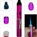 Torch Butane Lighters,Lighter Refillable Butane Fuel Soft Flame Adjustable Pen Torch Windproof Lighters, 2 Pack Purple(Gas Not Included)