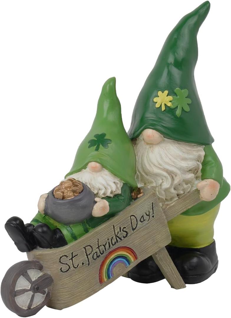 Braxio St. Patrickss Day Decorations Resin Gnome Collectible Figurines St-Patricks Day Decor Table Centerpiece for Dining Room Gift for Women