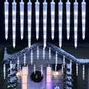 Joomer White Christmas 13FT 20 Tubes 90 LED Icicle Lights with Timer Function, Waterproof Connectable Ice String Lights for Holiday Home, Patio, Trees Christmas Decoration
