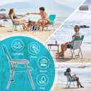 #WEJOY Folding Beach Chair for Adults, Lightweight Beach Chair with Shoulder Straps, High Back Camping Chairs with Hard Armrest, Supports 300lbs for Outdoor Lawn Concert