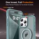 for iPhone 15 Pro Max Case 6.7 Inches 360Rotatable Magnetic Ring Invisible Stand,[Compatible with Mag-Safe] Military Shockproof Frosted Translucent Case,Cyan