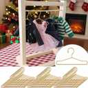 Jenaai 50 Pcs Doll Clothes Hanger 2.56 in Metal Gold Doll Outfit Hanger Mini Clothes Hangers for Wardrobe, Dresses, Skirts, and Accessories