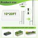 Metal Garden Netting Kit, 8 Pack 2.7ft Sturdy Outdoor Raised Beds Garden Stake Netting Support with 10' 20' Durable Fine Insect Netting for Garden &16pcs Fixing Clips Plant Covers Set Pest Barrier