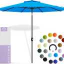 Midtown Umbrellas 10-Year-No-Fade - 9 Ft - UV Proof Cobalt Blue Polyester Fabric - Umbrella Outdoor Patio, Auto-Tilt Aluminum Frame Patio Umbrella for Garden, Pool & Deck - Black Pole