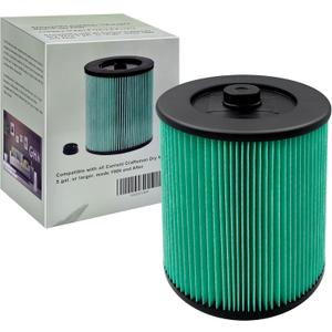 17912 & 9-17912 HEPA Vacuum Filter Compatible with Filter No.9-17912 fits 5, 6,8,9,12,14,16 and 32 gal vacs or larger made after 1988