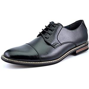 Bruno Marc Moda Italy Prince Men's Classic Modern Oxford Lace Dress Shoes (12 Wide, Black)