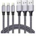 TAKAGI for iPhone Charger, [MFi Certified] Lightning Cable 3PACK 6FT Nylon Braided USB Charging Cable High Speed Transfer Cord Compatible with iPhone 14/13/12/11 Pro Max/XS MAX/XR/XS/X/8/iPad