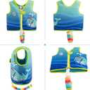 Pottwal Swim Vest for Kids - Swim Jacket for 3-6 Years (40-66LBS) - Puddle Jumper with Adjustable Crotch Strap - Made of Neoprene & EPE - Cyan, L