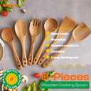 Riveira's 6-Piece Kitchen Essentials - Wooden Spoons for Cooking and Comprehensive Cooking Utensils Set (Light Teak)
