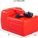 Scepter 3.2 Gallon Portable Marine Gas Can, Boat Fuel Tank with 2-Way Vented Cap, Built-In Fuel Gauge and Pick-Up, Top Handle, EPA & CARB Compliant, Underseat Design, 14"L x 10.5"W x 9"H (08576)
