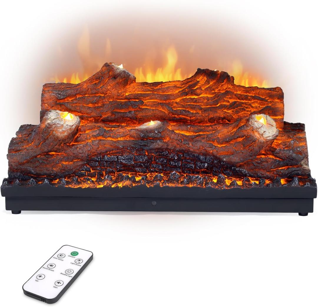 Electric Fireplace Logs Realistic Flame Effect Embedded Fireplace Flame Block 21.46 * 9.45 * 8.27 in USB Remotecontrol Fireplace Placement Not Emitting Heat