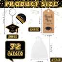 Rtteri 24 Set Graduation Party Favors 2026 Graduation Gifts Keychain Grad Keepsakes Souvenirs Key Rings for Guest Grad Cap Charms Thank You Kraft Tags for College Seniors Accessories(Gold and Black)