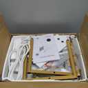 Masupu Nightstand with Charging Station,Mid-Century Modern Bedside Table with 2 Storage Drawer,Small Gold Frame Side End Table for Bedroom,Living Room (White)