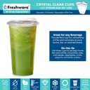 Freshware 24 oz Clear Disposable Plastic Cups with Strawless Sip Lids, 100 Pack Clear Plastic Tumblers, Heavy-duty Party Glasses, Disposable Cups for Thanksgiving, Halloween, Christmas Party