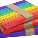 WISYOK 1000 Pcs Colored Popsicle Sticks for Crafts, 4.5 Inch Colored Wooden Craft Sticks, Ice Cream Sticks, Rainbow Popsicle Sticks, Great for DIY Craft Creative Designs and Children Education