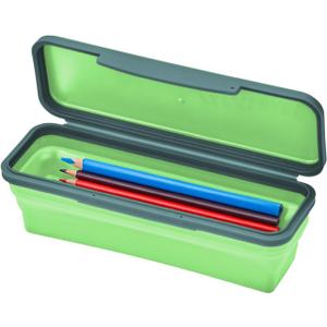 LockerMate by Bostitch Small Flexi Storage Box with Lid, Collapsible Pencil Case Design for Craft and School Supplies, Green