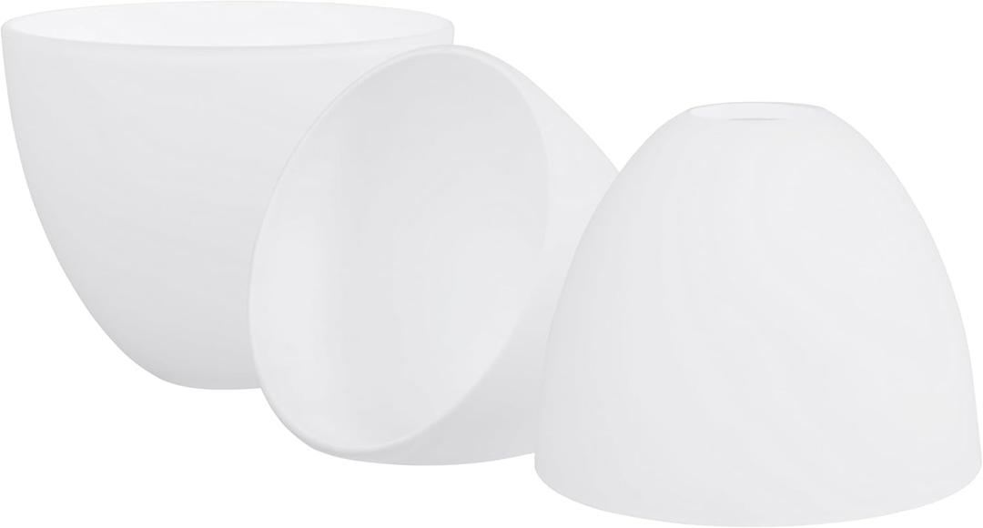 Aspen Creative 23649-73-3 Frosted Glass Shade with White Paint, 1-5/8" Fitter Size, 5-7/8" Diameter x 4-3/4" Height, 3 Pack