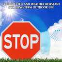 Tellegloww 1 Pack Large Stop Sign 30 x 30 Inch Street Road Sign High Intensity Rust Free Aluminum Street Slow Warning Reflective Waterproof Traffic Safety Stop with 2 Pre-drilled Holes for Driveway