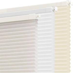 SUNOFF Cordless No Drill Light Filter Cellular Shades, 34" W x 48" H, Linen