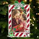 Photo Ornament of Personalized, 2026 Red Picture Frames for Family Christmas Ornaments Gifts, Picture Frame for Tree Decorative (Red Photo Ornament)
