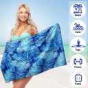 2 Pack Microfiber Beach Towel, Oversized Pool Towel 75x 35, Sand-Free Quick Drying Camping Super Absorbent Bath Blanket, Soft Breathable and Lightweight