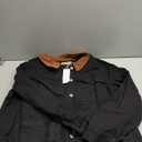 luvamia Jean Jacket Women Trendy Button Down Contrast Corduroy Collar Casual Loose Fit Denim Barn Jackets with Pockets (Large, Black)