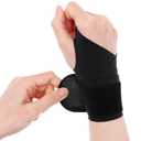 2 Pcs Wrist Brace Carpal Tunnel Wrist Brace Protector Wraps for Arthritis Tendonitis Wrists Joint Pain Thin Elastic Breathable Comfortable Material for Women Men Right Left Hands Black