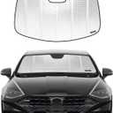 Windshield Sun Shade for Hyundai Sonata 2020-2023. Reflective Aluminum Film Front Window Sunshade - BLAZBLOCK (Classic Shiny Silver)