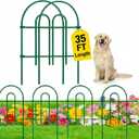 AMAGABELI 25 Panels 24in(H)35ft(L) Decorative Garden Fence No Dig Rustproof Metal Pre-Linking Fence Panels Garden Edging Border Animal Barrier Fencing for Flower Beds Yard Patio Outdoor Decor Green