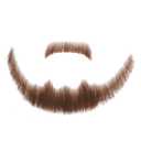 Parceria Fake Mustache, Comfortable and Skin Friendly Human Hair Fake Beard, Realistic Costume Facial Hair for Men Theatrical, Funny Cosplay, Drama, Party, Movie (Brown Mustache)