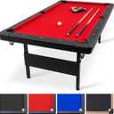 GoSports 6, 7, or 8 ft Billiards Tables - No Assembly, Choose Your Color - Portable Pool Table Includes Full Set of Balls, 2 Cue Sticks, Chalk and Felt Brush