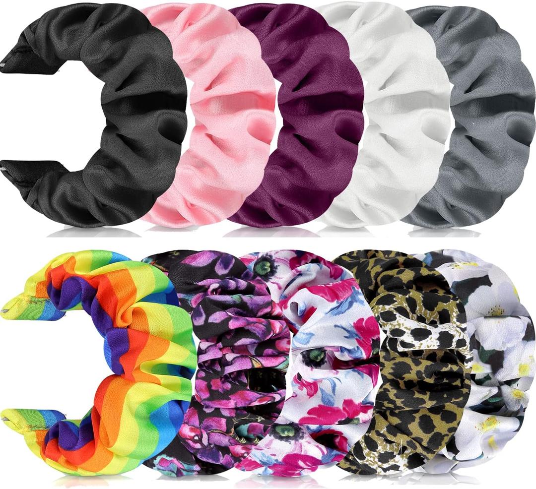 20mm 10Pack Scrunchies Elastic Replacement Band, Compatible with Samsung Galaxy Watch Models (4 Classic 42mm/46mm, 3 41mm, 42mm, 5 Pro 45mm, 5)