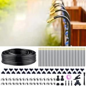 Thiswing 360 Adjustable Drip Irrigation System - 100 FT Garden Watering System with 32 Nozzles, Raised Bed Sprinkler Irrigation System, Garden Mister for Yard, Lawn, Plants, 5/16" Tubing