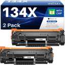 INK4U 134X Black Toner Cartridge (with Chip) Compatible Replacement for HP 134X Toner W1340X 134A W1340A Toner Cartridges to Use with LaserJet M209dw MFP M234sdw M234dw M234sdn Printer (2-Pack)