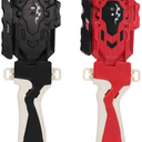 2 Pack String Launchers and Grips, Battling Burst Launcher, Left/Right Spin, Only Compatible with Burst, Two Launch Modes Gyros(Black+Red)