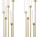 Garvee 2PCS 42.5In 5 Arm Gold Floor Candelabra, Tall Metal Candle Centerpieces for Tables with Acrylic Lampshade for Wedding, Birthday Party, Home Decoration, Christmas, Fit LED 0.82'' LED Candle