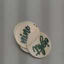 7 Pack 3D Baby Monthly Milestone Card Signs Baby Announcement Sign Double Sided Hello World Newborn Signs Wooden Circles Discs for Welcome Newborn Boy Girl Photo Props(Green, Letter)