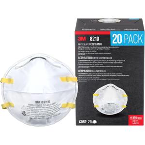 3M N95 Performance Respirator 8210, 20 Pack, Drywall Sanding, NIOSH-APPROVED N95, Advanced Filter Media For Easy Breathing, Cushioning Nose Foam, Adjustable Noseclip, Stretchable Straps (8210D20-DC)