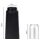 Black Ceramic Vase, 8 Inch Conical Flower Vase for Pampas Grass, Modern Minimalist Ribbed Decorative Vase for Living Room Table, Shelf Decor