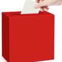 2 x Red Card Box Wedding Favors Gift Card Boxes Post Box Rectangle Receiving Money Box Holder for Wedding Reception, Baby Showers, Anniversary, Birthday Party, Retirement, Graduation Envelope Holder