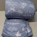 Bedsure Comforter Set - Infinity Blue Bed Set, 3 Pieces Cute Floral Bedding, 1 Soft Reversible Botanical Flowers Comforter and 2 Pillow Shams