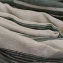 DriftAway Chris Linen Blackout Curtains with Thermal and Sound Reducing Layer 96 Inches Long for Bedroom Striped Printed Drapes Thermal Insulated Lined Window Treatments for Living Room Loden Green