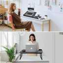 Laptop Desk for Bed Couch,Lap Desk for Laptop,Portable Laptop Stand for Desk,Small Adjustable Laptop Desk,Foldable Bed Table for Laptops and Writing, Bed Tray Table with Cup Holder(Black)