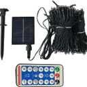 300 Led Solar Lights Outdoor Garden Fairy String Lights Christmas Tree Lights Patio Fence Wedding Party Decorative Waterproof 8 Modes with Remote (Multy Color)