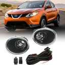 Silscvtt 1 Pair Left and Right Side Front Bumper Fog Lights Replacement for Nissan Rogue Sport 2017 2018 LF-RGE17SPCOEM-HZ