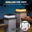Post Cap Lights 12pack, 4x4 Deck Fence Post Solar Lights Outdoor with Warm White Lighting,Black Waterproof Solar Post Lights for Vinyl/Wood Posts to Decorate Fence, Deck,Garden, Patio