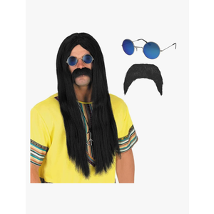 Fun Shack Long Brown Wig Men, 60s Wig Hippy Wigs for Men, Hippie Wig Men, Mens Long Wig, Mens Wigs Long Hair, One Size