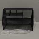 Metal Paper Plate Holders Dispenser, Disposable Paper Plate Utensils Holder for Party, Napkin Cups-Silverware Cutlery Holder Caddy for Kitchen Counter, Black